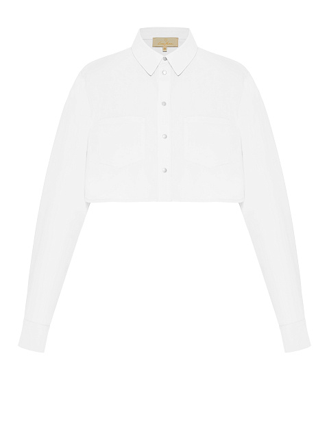 White Cotton Cropped Shirt, 1 White Cotton Cropped Shirt, 1