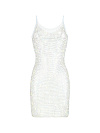 Белое платье из сетки в стразах