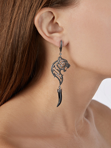 Onyx, Black Round Diamond & Black Gold Earrings, 2