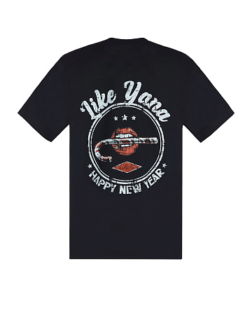 Black Men's Back Printed T-Shirt, 1