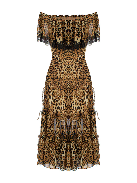 Leopard Chiffon Midi Dress, 2 Leopard Chiffon Midi Dress, 2