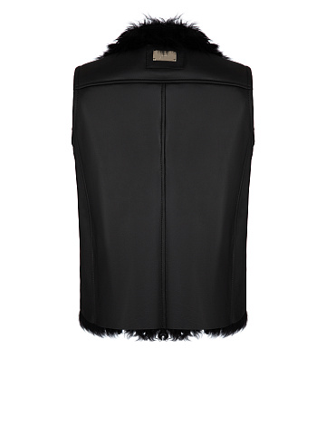Black Shearling Vest, 2
