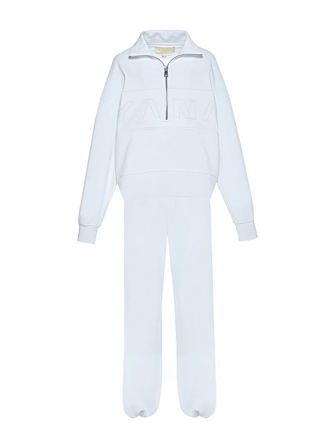 White YANA Embroidery Cotton Tracksuit, 2 White YANA Embroidery Cotton Tracksuit, 2