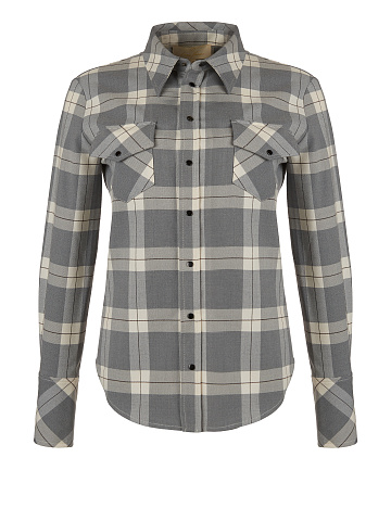 Grey Wool & Rayon Checked Shirt, 1