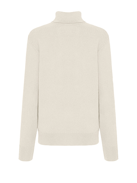 Men's White Cashmere Turtleneck Sweater, 2