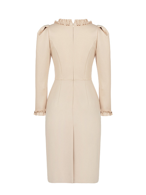 Beige Ruffled Midi Dress, 2 Beige Ruffled Midi Dress, 2