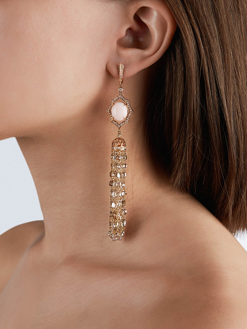 Tassel earrings with corals and diamonds, 2