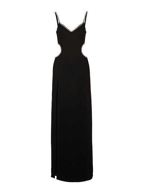 Crystals Embellished Black Cut Out Maxi Dress, 1 Crystals Embellished Black Cut Out Maxi Dress, 1