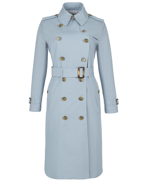 Light Blue Cotton Trench Coat, 3 Light Blue Cotton Trench Coat, 3