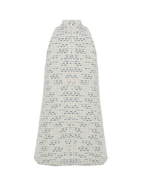 Milky Blue Tweed Mini Dress with Crystals, 2