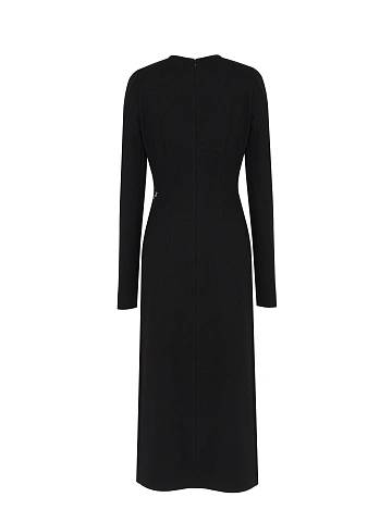 Black midi dress with slits, 2