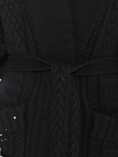 Black Mink Fur Trim Cashmere Knitted Coat, 6 Black Mink Fur Trim Cashmere Knitted Coat, 6