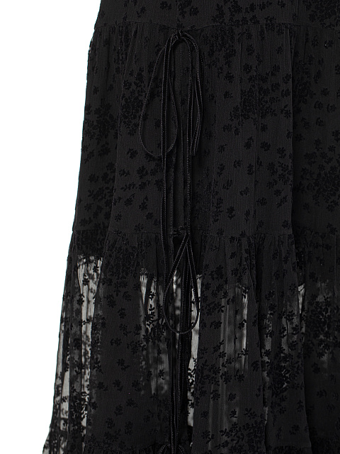 Black Floral Chiffon Midi Dress, 4 Black Floral Chiffon Midi Dress, 4