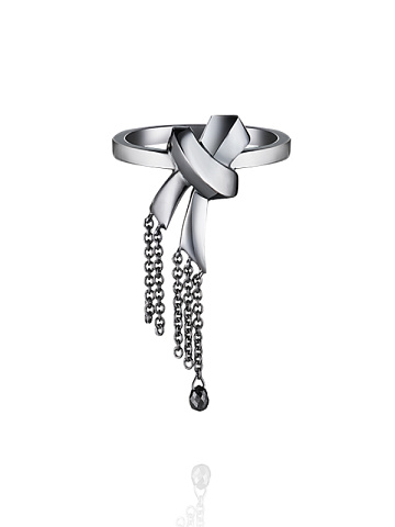 Black Briolette Diamond & Black Gold Ring, 1