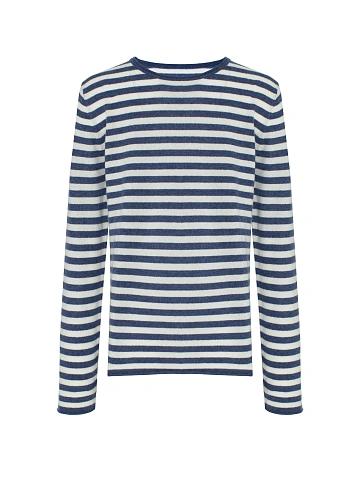 White & Blue Striped Men's Long Sleeve, 1