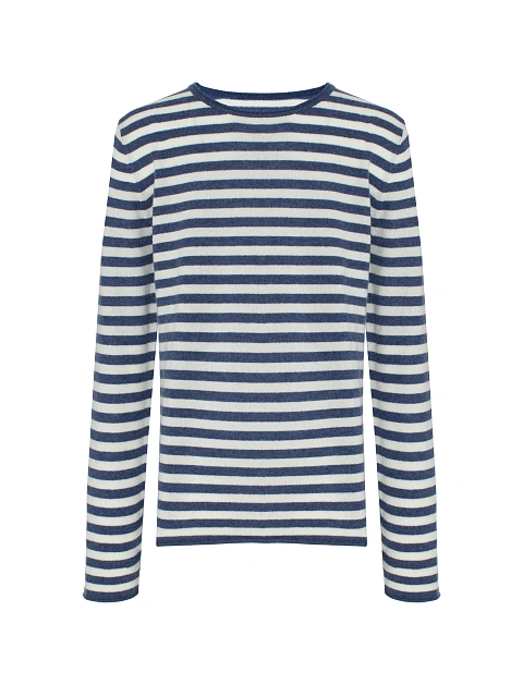 White & Blue Striped Men's Long Sleeve, 1
