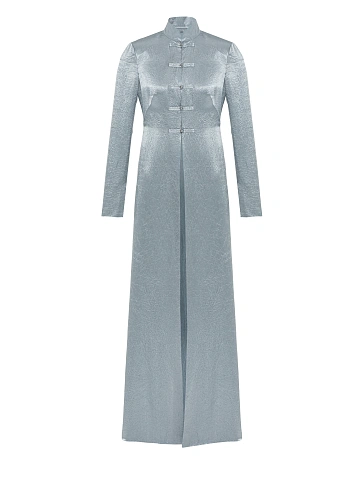 Blue-Gray Silk Kimono Dress, 1