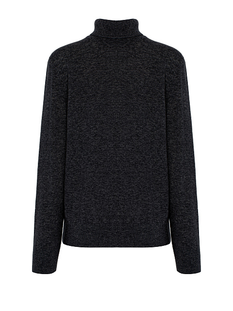 Men's Dark Grey Cashmere Turtleneck Sweater, 1
