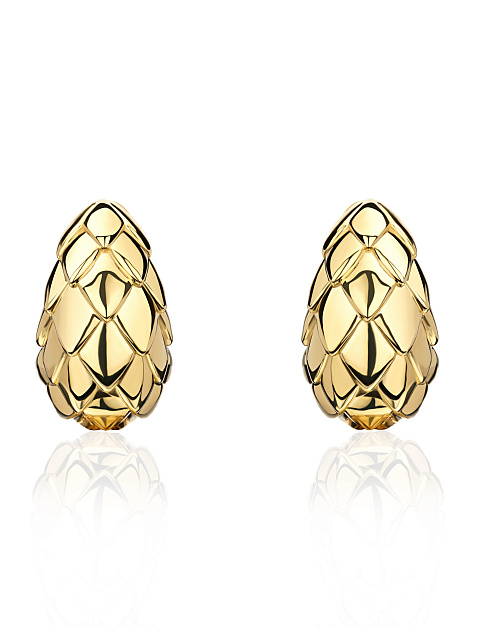 Yellow Gold Dragon Egg Earrings, 1