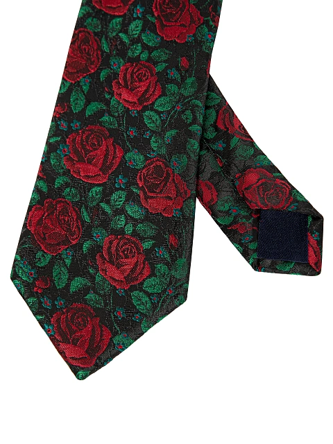 Black Rose Print Tie, 3 Black Rose Print Tie, 3