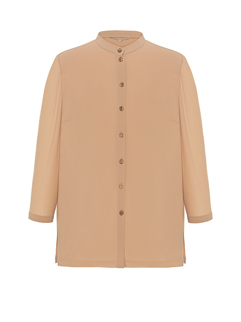 Beige Embroidered Chiffon Shirt, 1 Beige Embroidered Chiffon Shirt, 1