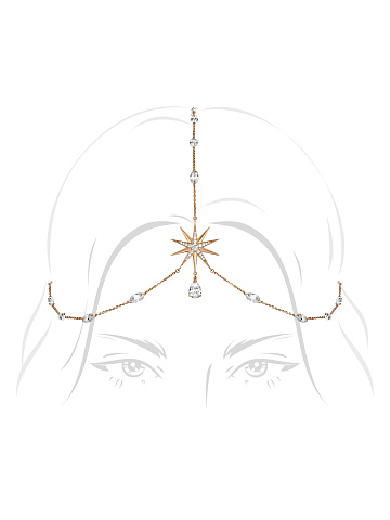 Cubic Zirkonia & Gold-Plating Silver Ferronniere, 1