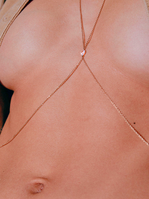Rose Gold, Pear-cut Topaz & Sapphire Body Chain, 2