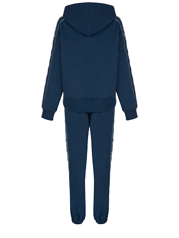 Dark Blue Jersey Set With White Embroidery, 2