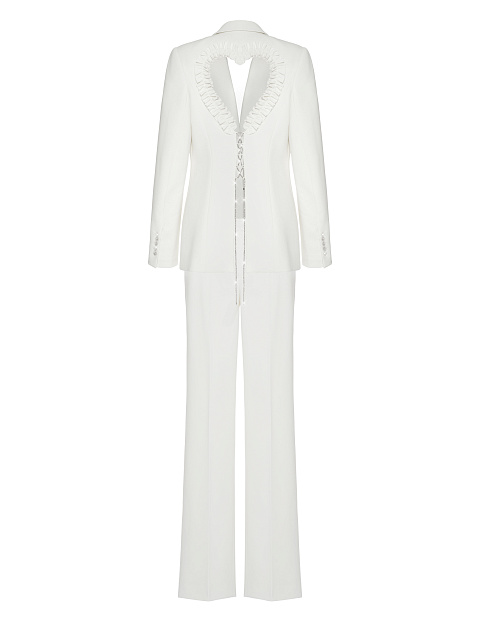 White Cut-out Cotton Pant Suit, 5 White Cut-out Cotton Pant Suit, 5