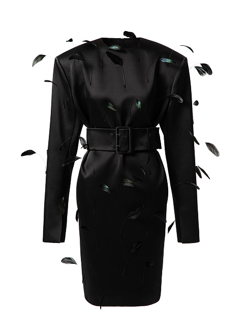 Black feather mini dress, 1 Black feather mini dress, 1