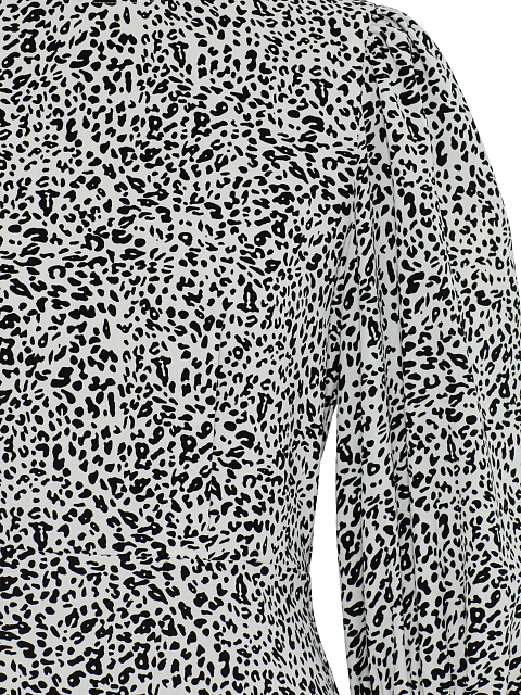 White & Black Printed Lantern Sleeve Midi Dress, 3 White & Black Printed Lantern Sleeve Midi Dress, 3