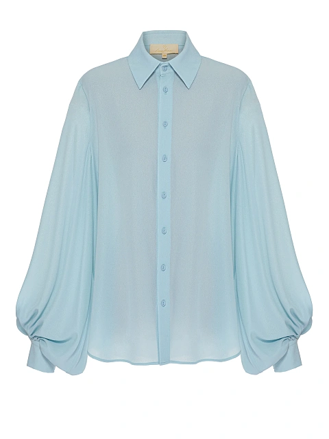 Light Blue Lurex Crepe Rayon Blouse, 1 Light Blue Lurex Crepe Rayon Blouse, 1