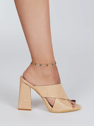 Rose Silver & Heart Shaped Cubic Zirkonia Anklet, 2