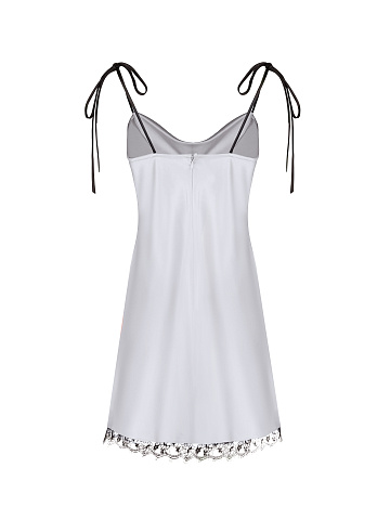 Light Grey Lace Trimmed Slip Dress, 2