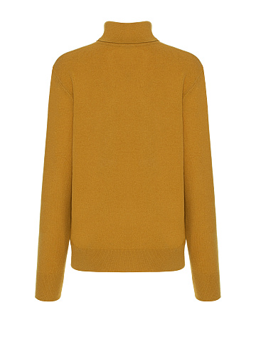 Men's Yellow Cashmere Turtleneck Sweater, 2