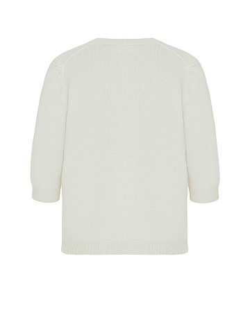 White Angora Short Sleeve Jumper, 2
