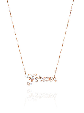 "Forever" pendant necklace made of rose gold and diamonds, 1