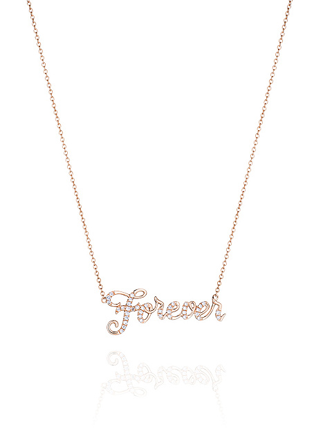 "Forever" pendant necklace made of rose gold and diamonds, 1