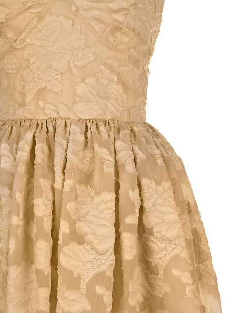 Beige Organza Midi Dress, 3 Beige Organza Midi Dress, 3