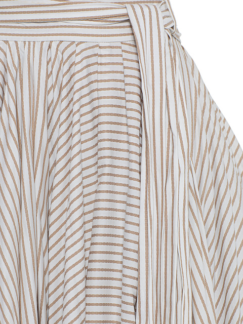 White Maxi Skirt Beige Striped Skirt, 3