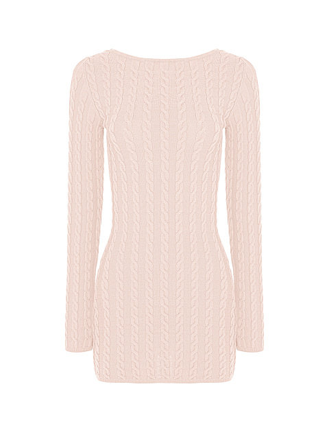Light Pink Knitted Open Back Mini Dress, 1 Light Pink Knitted Open Back Mini Dress, 1