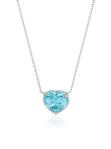 Necklace with a heart-cut apatite, 1