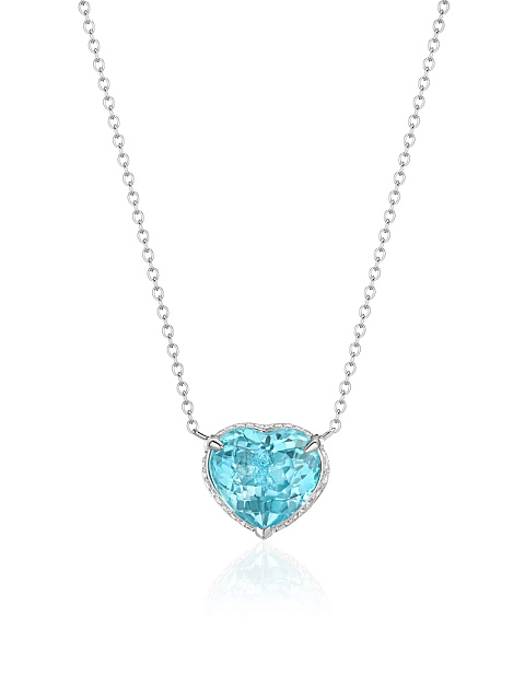 Necklace with a heart-cut apatite, 1
