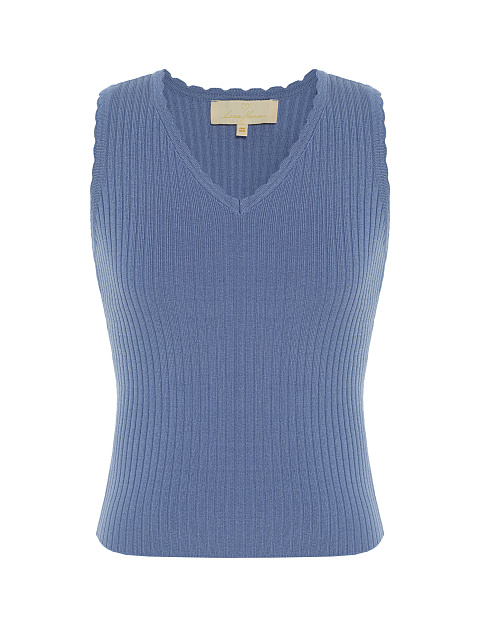 Blue Knitted Noodle Top, 1 Blue Knitted Noodle Top, 1