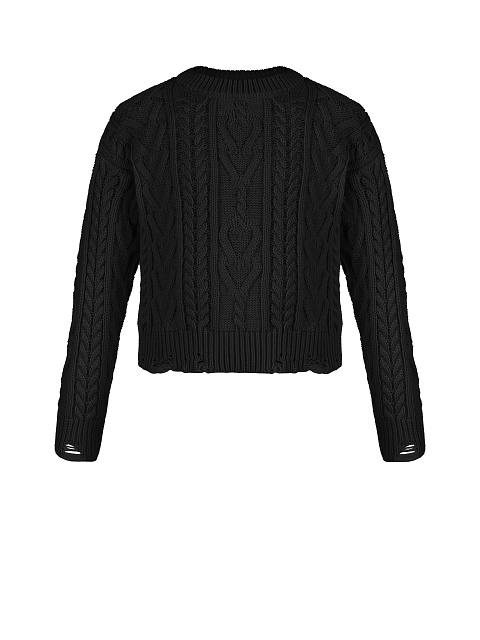 Kids Black Cable Knit Cotton Mix Sweater, 1 Kids Black Cable Knit Cotton Mix Sweater, 1