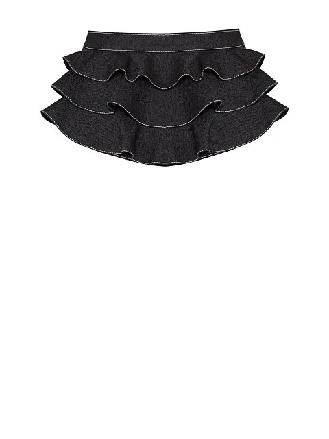 Black denim peplum belt with zipper, 2 Black denim peplum belt with zipper, 2