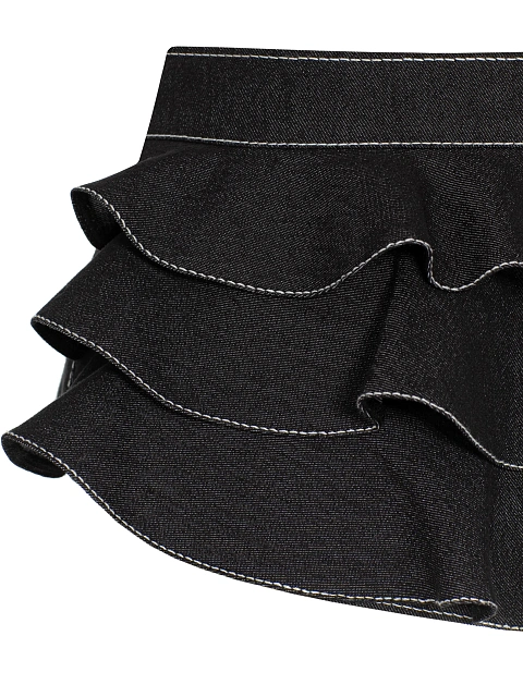 Black denim peplum belt with zipper, 3 Black denim peplum belt with zipper, 3