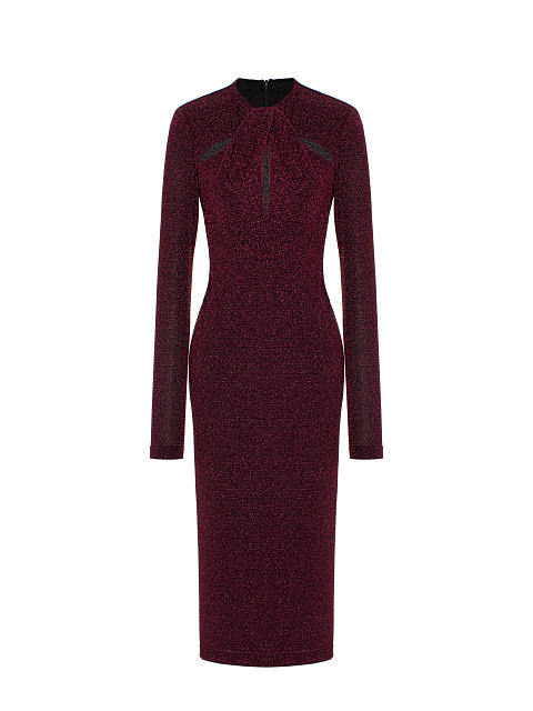 Bordeaux Lurex Jersey Midi Dress, 1 Bordeaux Lurex Jersey Midi Dress, 1