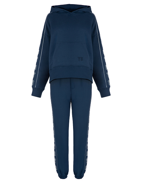 Dark Blue Jersey Set With White Embroidery, 1