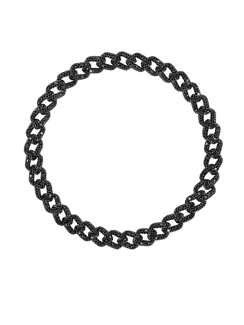 Necklace in blackened gold with diamonds and a removable tassel pendant, 3